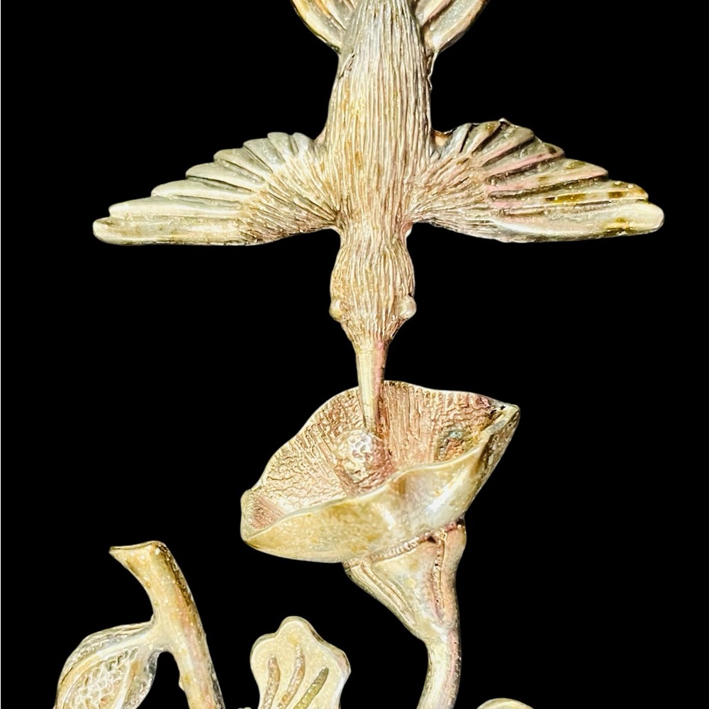 Sterling Silver Articulated Hummingbird Brooch by Colleen Abbot - 3D
